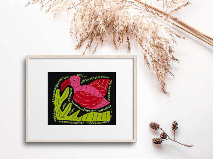 Multi-Color Parrot Bird Red And Pink Molita