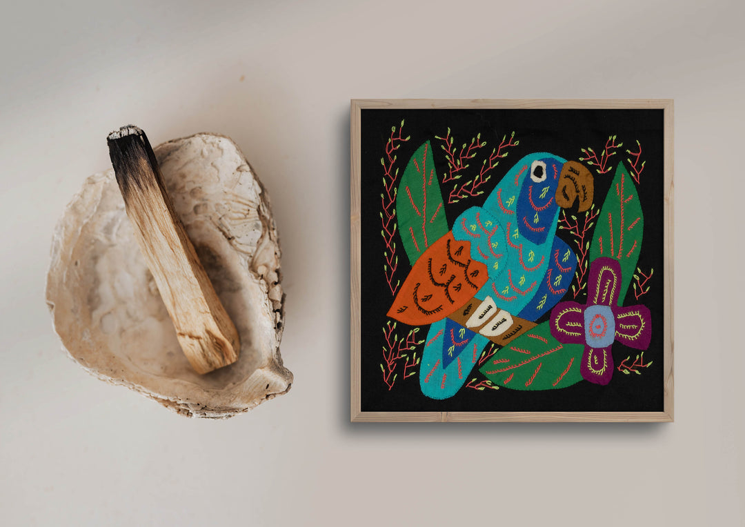 Multi-Color Parrot Bird Blue And Orange Molita