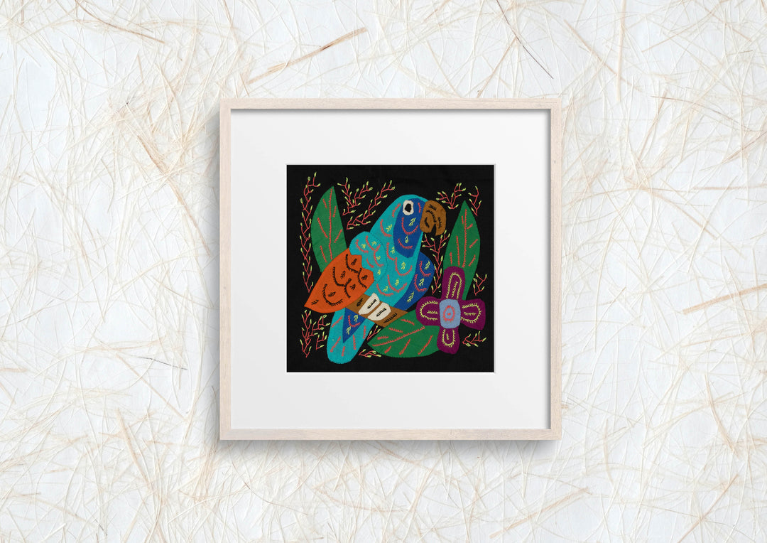 Multi-Color Parrot Bird Blue And Orange Molita