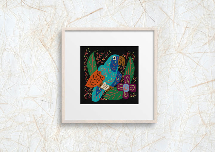 Multi-Color Parrot Bird Blue And Orange Molita