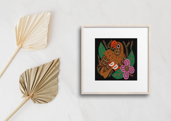 Multi-Color Parrot Bird Pink And Brown Molita