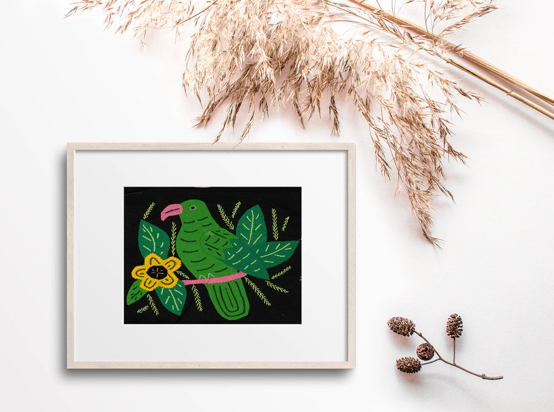 Multi-Color Parrot Bird Green And Pink Molita