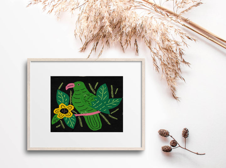 Multi-Color Parrot Bird Green And Pink Molita