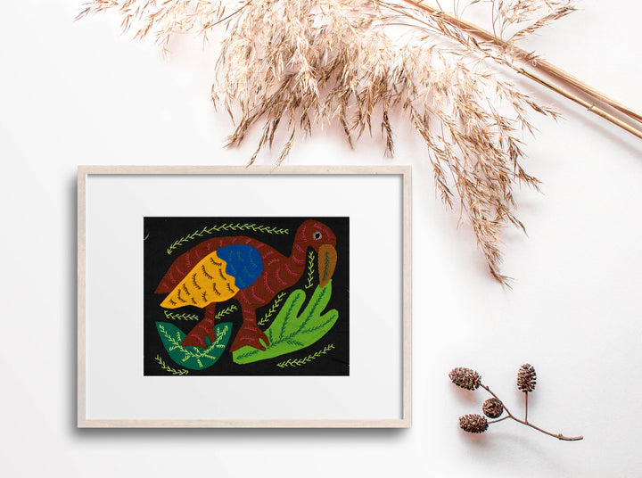 Multi-Color Water Bird Brown And Yellow Molita