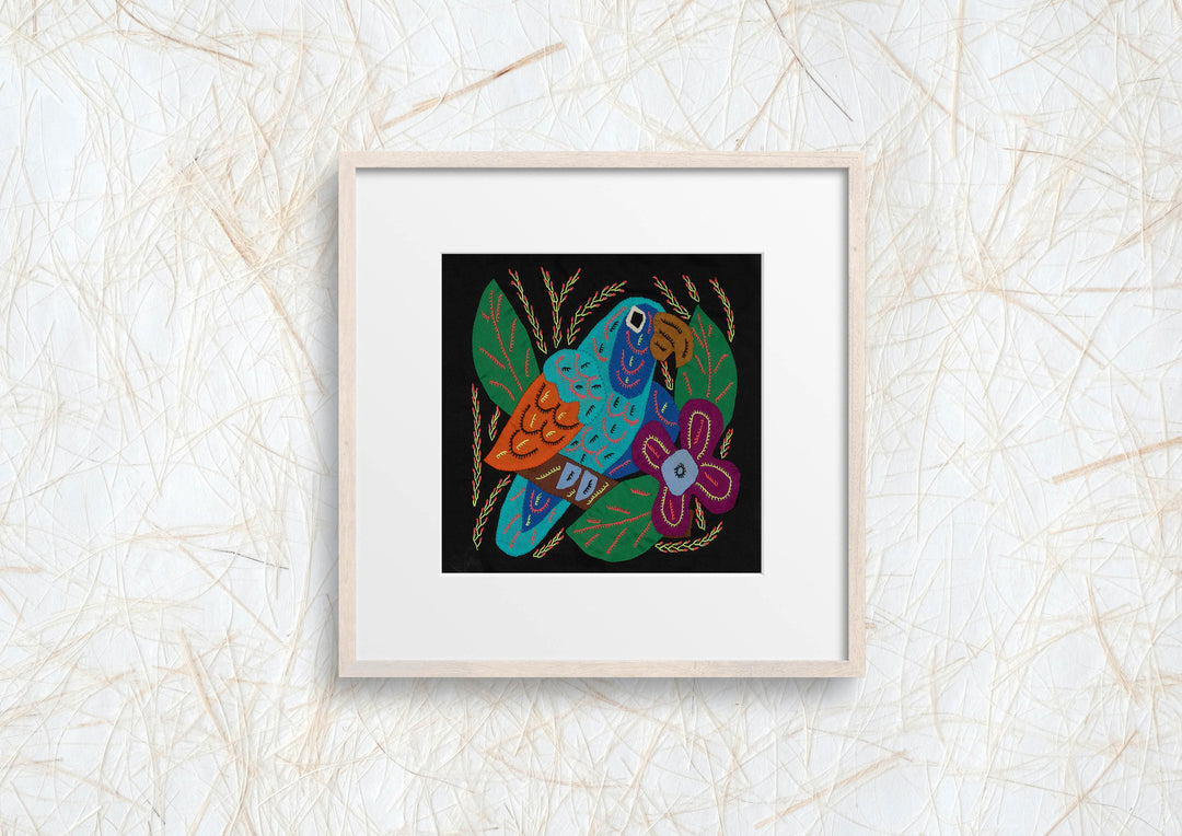 Multi-Color Parrot Bird Blue And Orange Molita