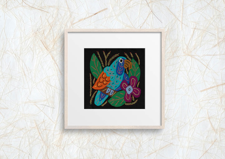 Multi-Color Parrot Bird Blue And Orange Molita