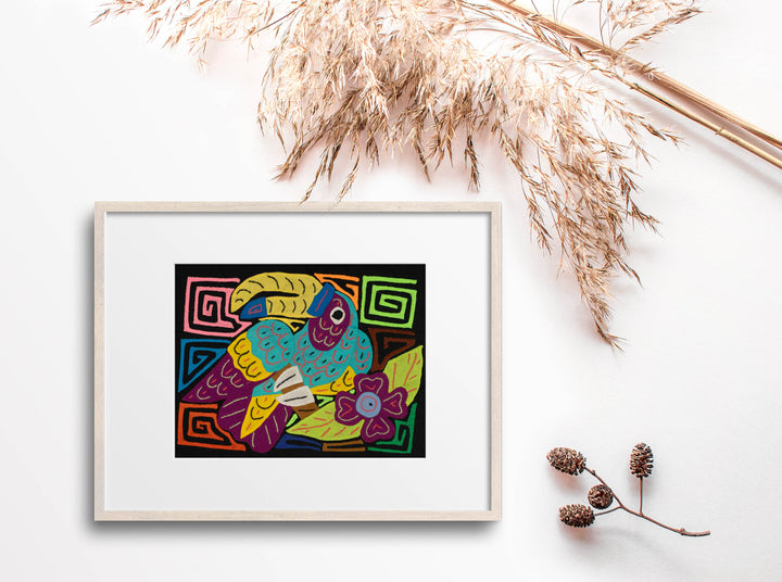 Multi-Color Toucan Bird Blue And Purple Molita