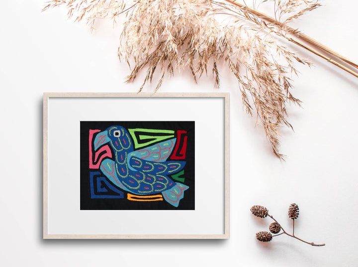 Multi-Color Parrot Bird Blue And Navy Molita