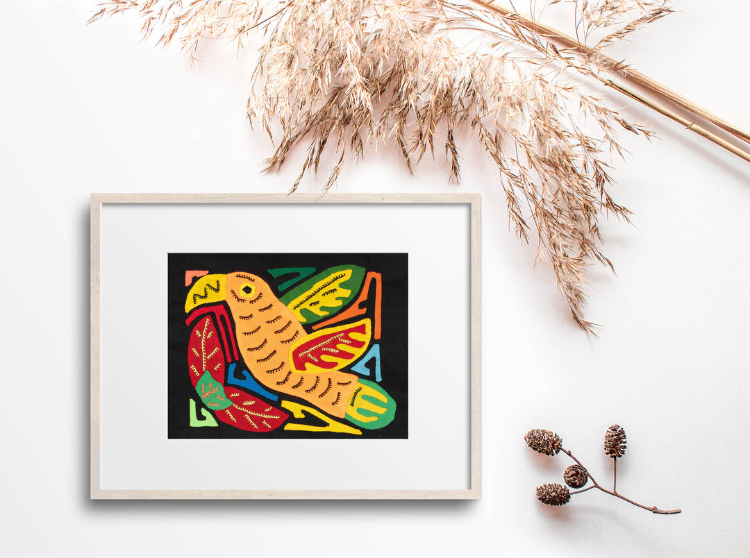 Multicolor Orange Red And Green Bird Molita