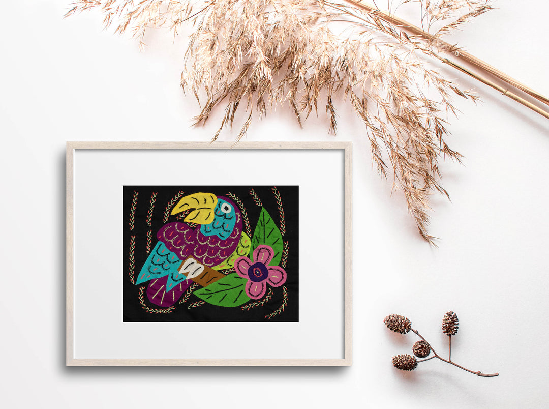 Multi-Color Parrot Bird Blue And Purple Molita