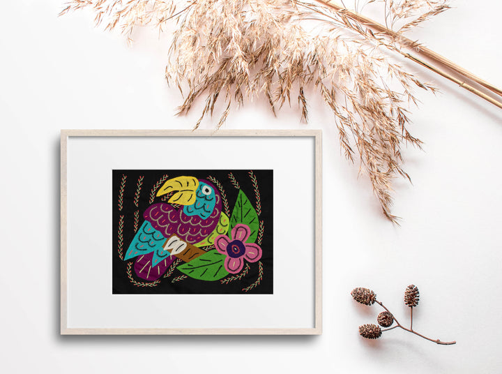 Multi-Color Parrot Bird Blue And Purple Molita