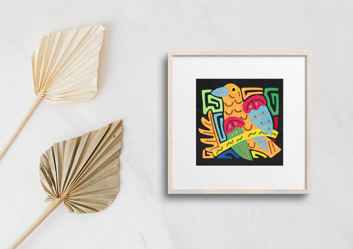 Multicolor Orange Red And Blue Bird Molita