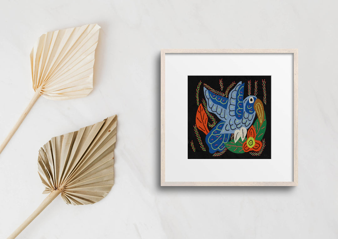 Multi-Color Bird Blue And Orange Molita