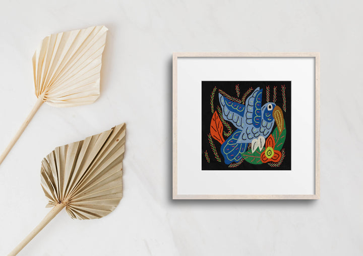 Multi-Color Bird Blue And Orange Molita