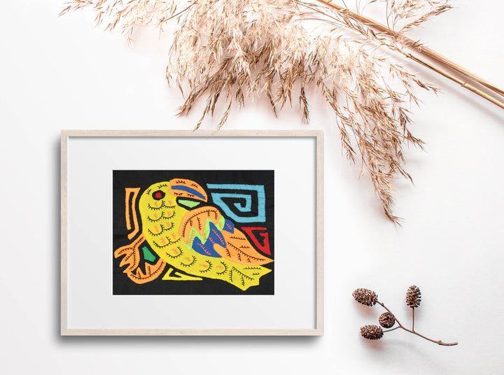 Multicolor Orange And Chartruce Bird Molita