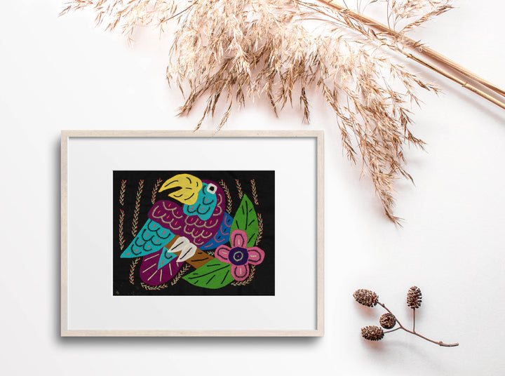 Multi-Color Bird Blue And Purple Molita