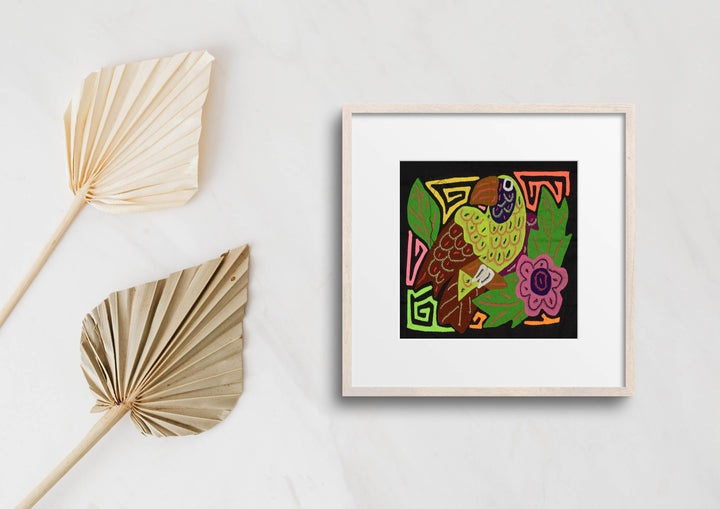 Multi-Color Bird Green And Purple Molita