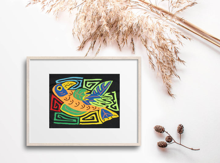 Multicolor Orange And Blue Bird Molita