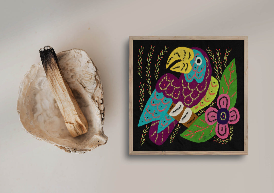 Multi-Color Parrot Bird Blue And Purple Molita