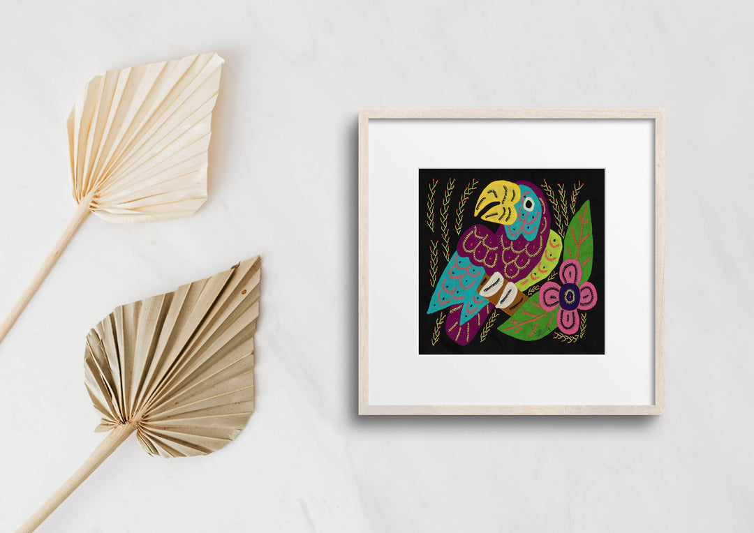 Multi-Color Parrot Bird Blue And Purple Molita