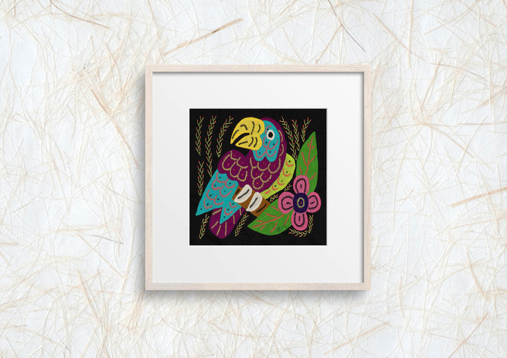 Multi-Color Parrot Bird Blue And Purple Molita