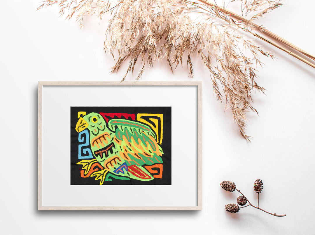 Multicolor Green And Orange Bird Molita