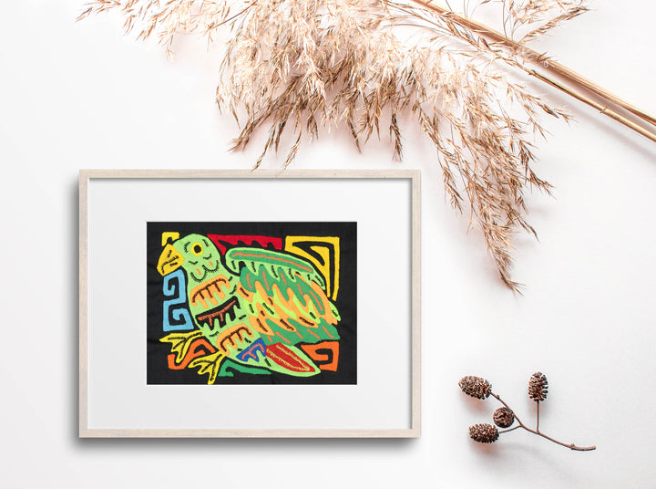 Multicolor Green And Orange Bird Molita