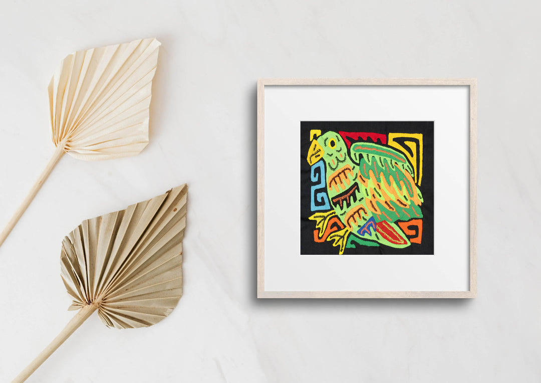 Multicolor Green And Orange Bird Molita