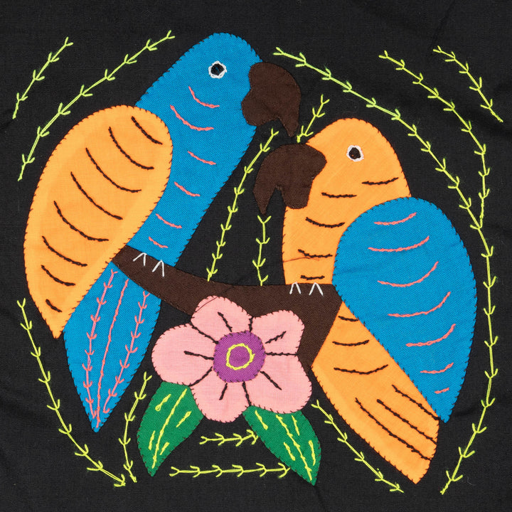 Multicolor Orange And Blue Two Bird Molita