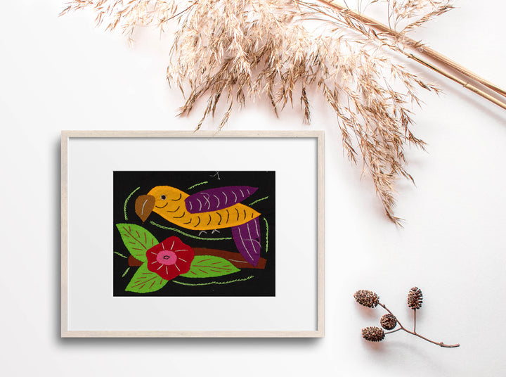 Multi-Color Parrot Bird Orange And Purple Molita