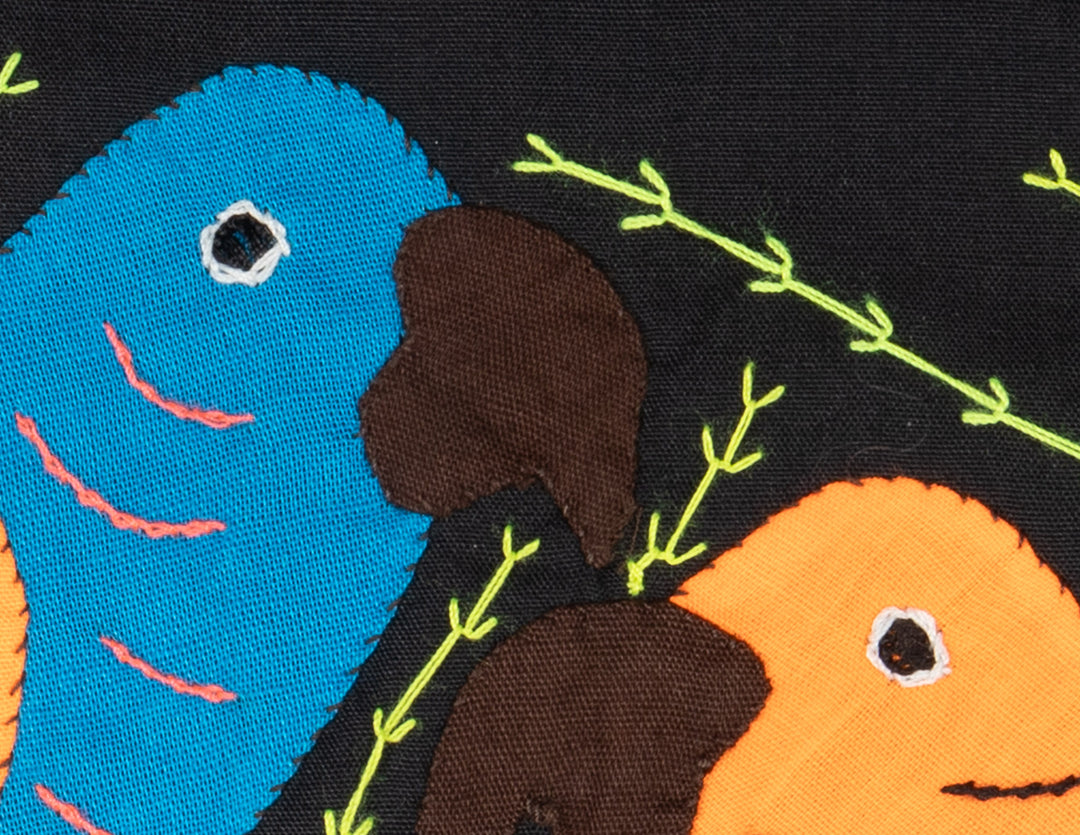 Multicolor Orange And Blue Two Bird Molita