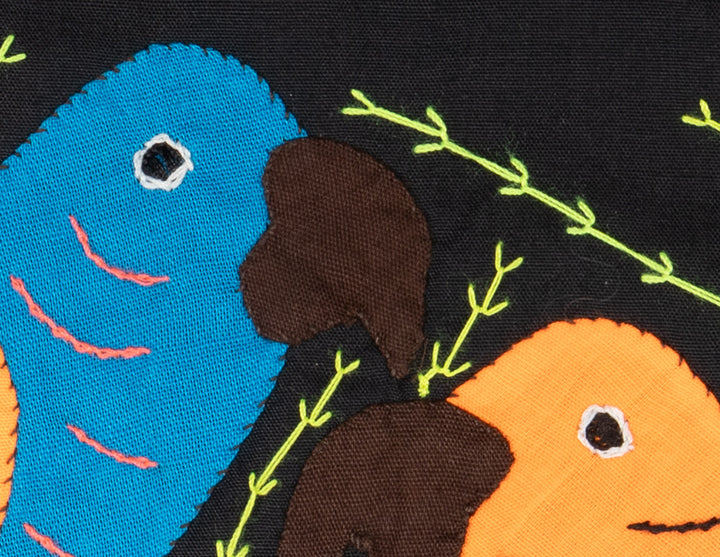 Multicolor Orange And Blue Two Bird Molita