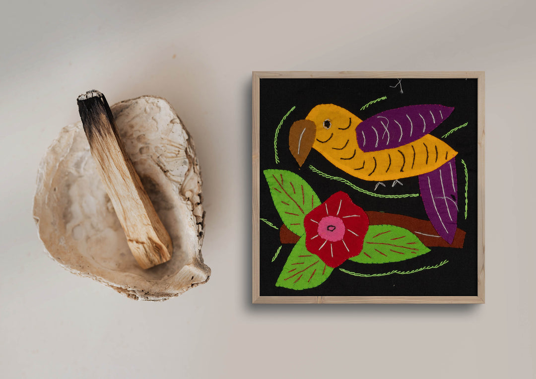 Multi-Color Parrot Bird Orange And Purple Molita