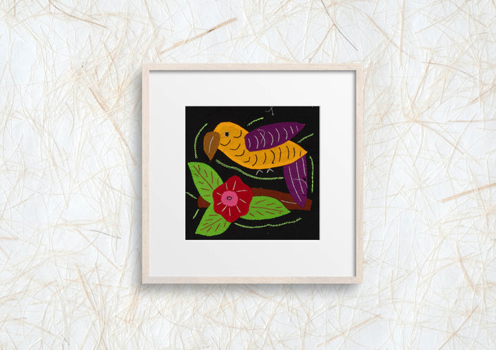 Multi-Color Parrot Bird Orange And Purple Molita