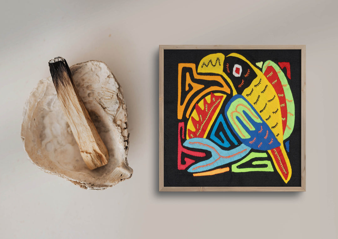 Multicolor Orange Red And Black Bird Molita