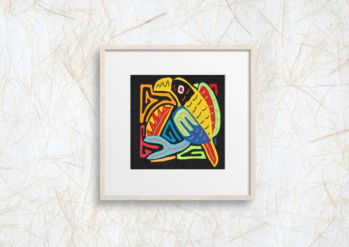 Multicolor Orange Red And Black Bird Molita