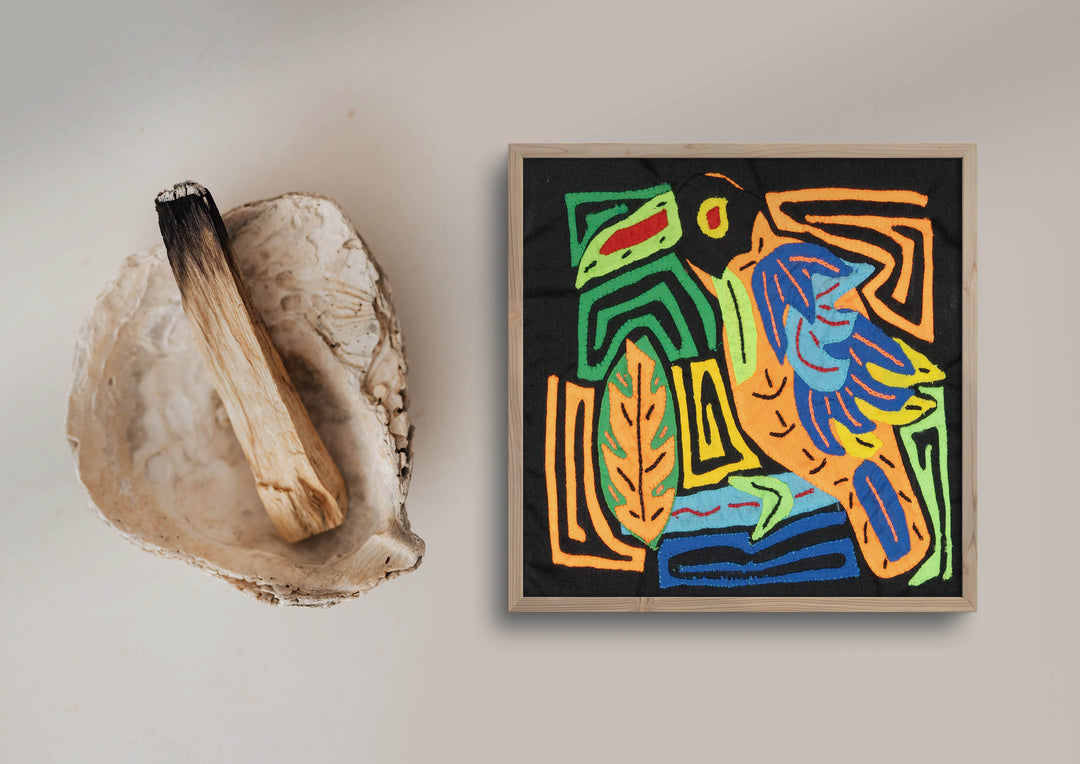 Multicolor Orange Blue And Black Bird Molita