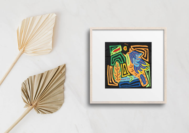 Multicolor Orange Blue And Black Bird Molita