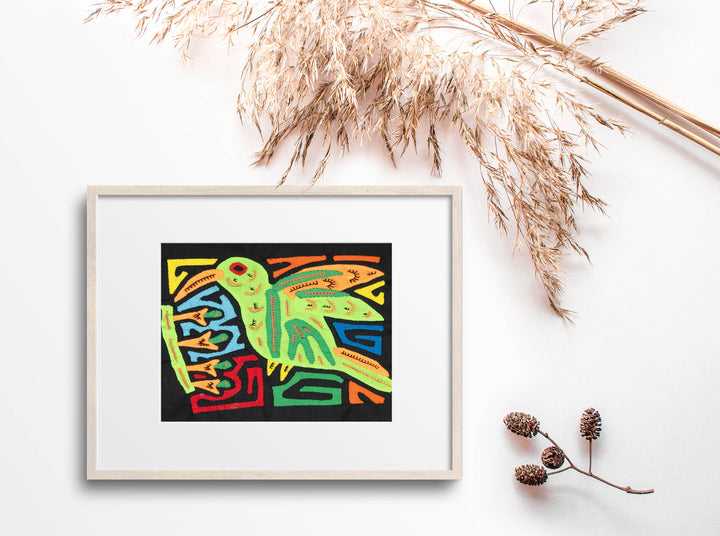 Multicolor Orange And Green Bird Molita