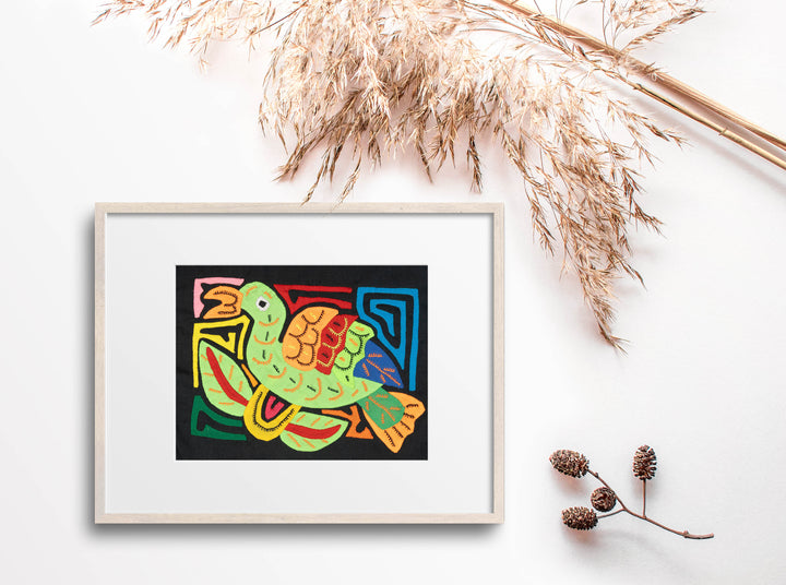 Multicolor Green And Orange Bird Molita