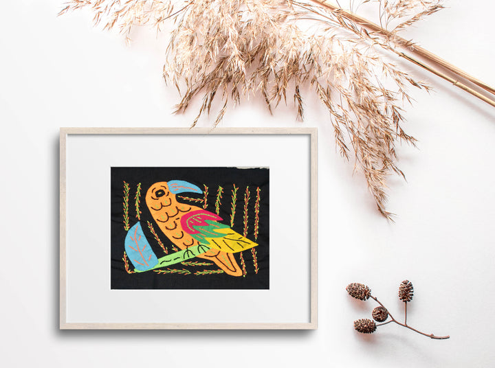 Multicolor Blue And Red And Orange Bird Molita