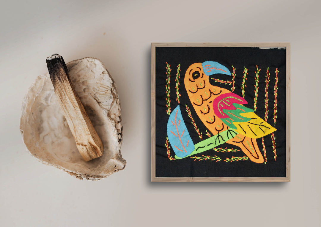 Multicolor Blue And Red And Orange Bird Molita