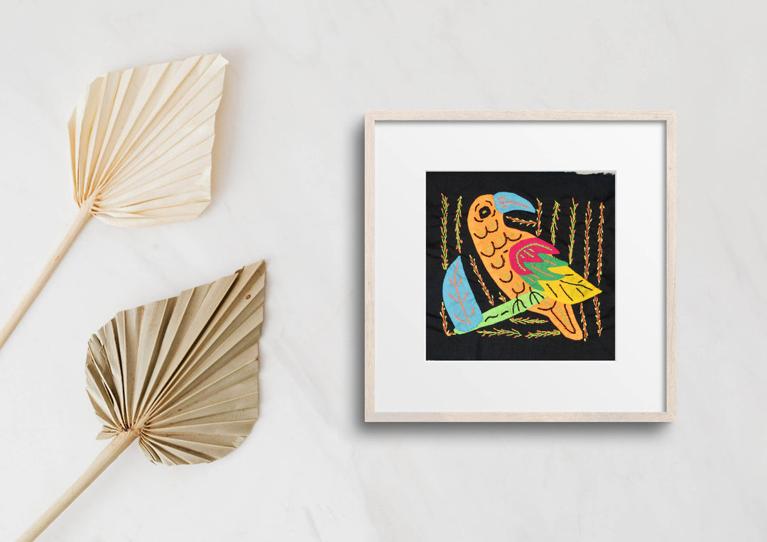 Multicolor Blue And Red And Orange Bird Molita