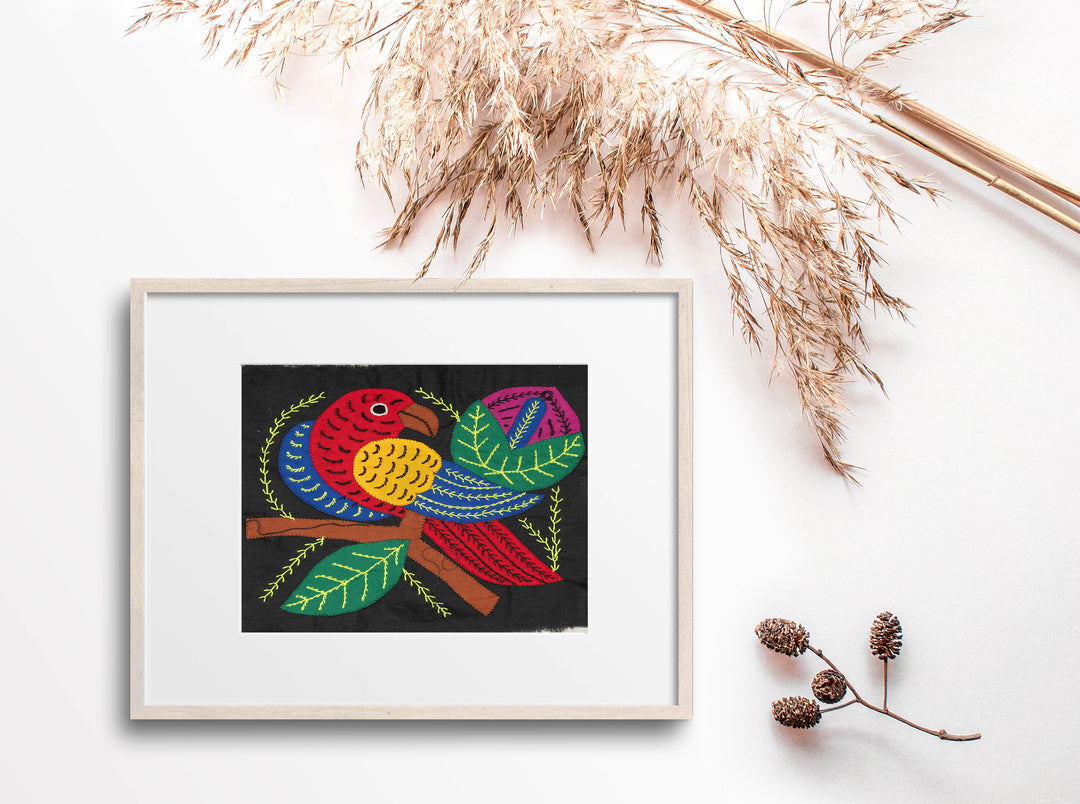 Multicolor Red Blue And Gold Bird Molita