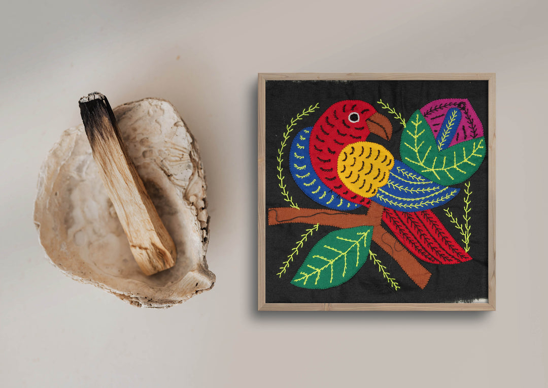 Multicolor Red Blue And Gold Bird Molita