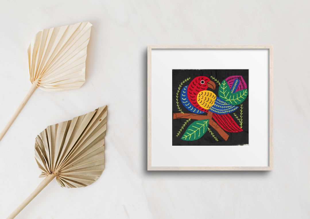 Multicolor Red Blue And Gold Bird Molita