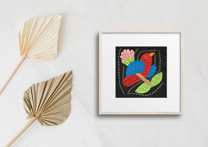 Multicolor Red Blue And Pink Bird Molita