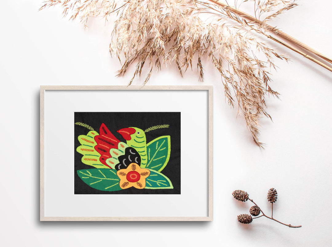 Multicolor Red And Green Bird Molita