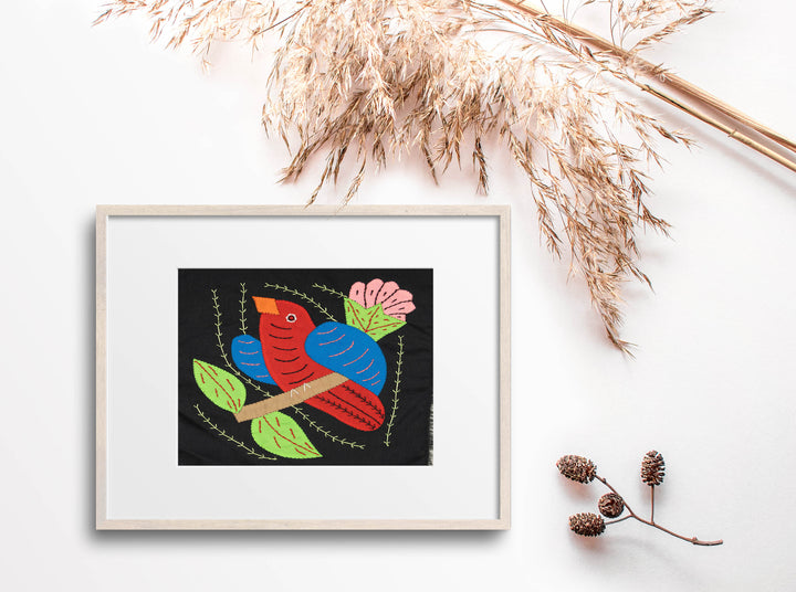 Multicolor Red And Blue Bird Molita