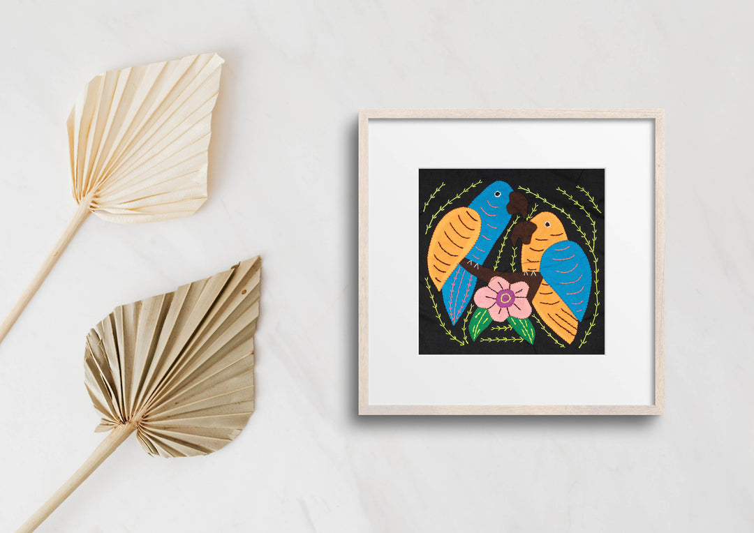 Multicolor Orange And Blue Two Bird Molita